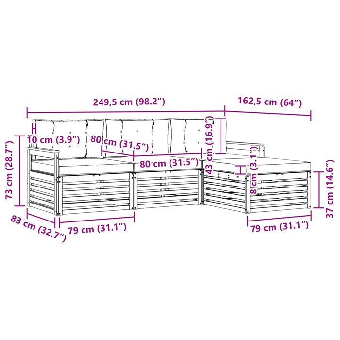 Set de canapele de exterior 4 pcs Alb și gri deschis Poliester WALTI