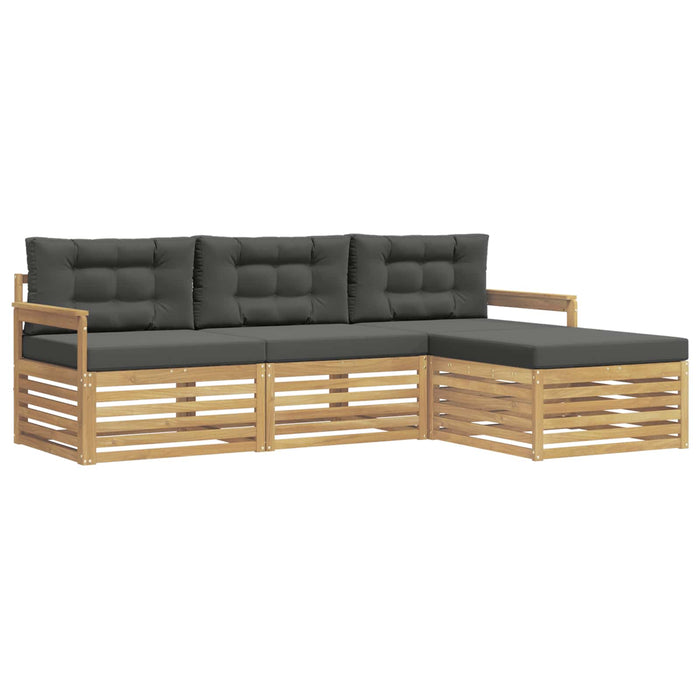 Set de canapele de exterior 4 pcs Alb și antracit Poliester WALTI