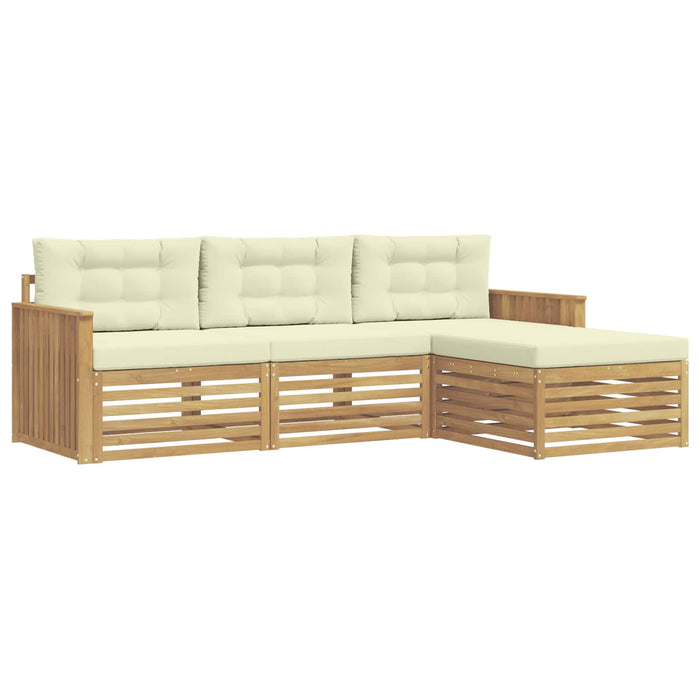 Set de canapele de exterior 4 pcs Alb și crem - WALTI WALTI