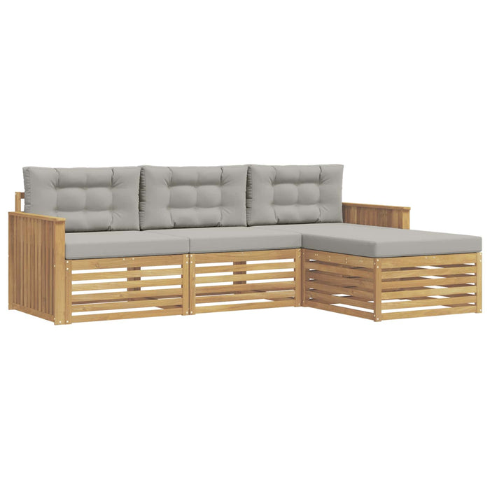 Set de canapele de exterior 4 pcs Alb și gri deschis - WALTI WALTI