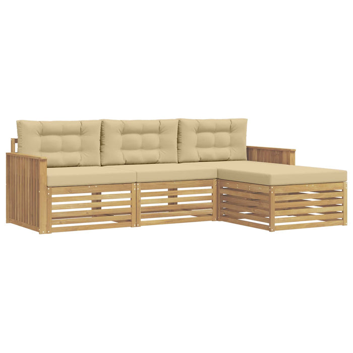 Set de canapele de exterior 4 pcs Alb și Bej - WALTI WALTI