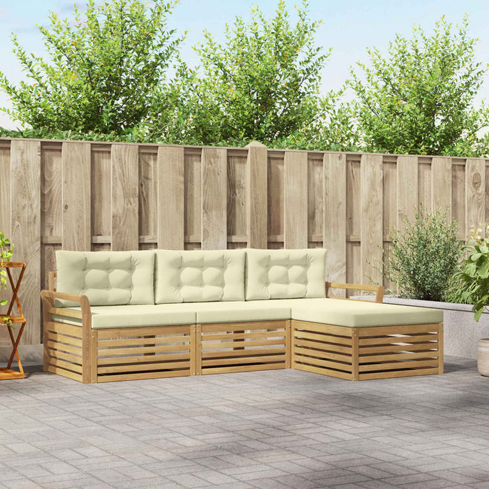 Set de canapele de exterior 4 pcs Alb și crem - WALTI WALTI