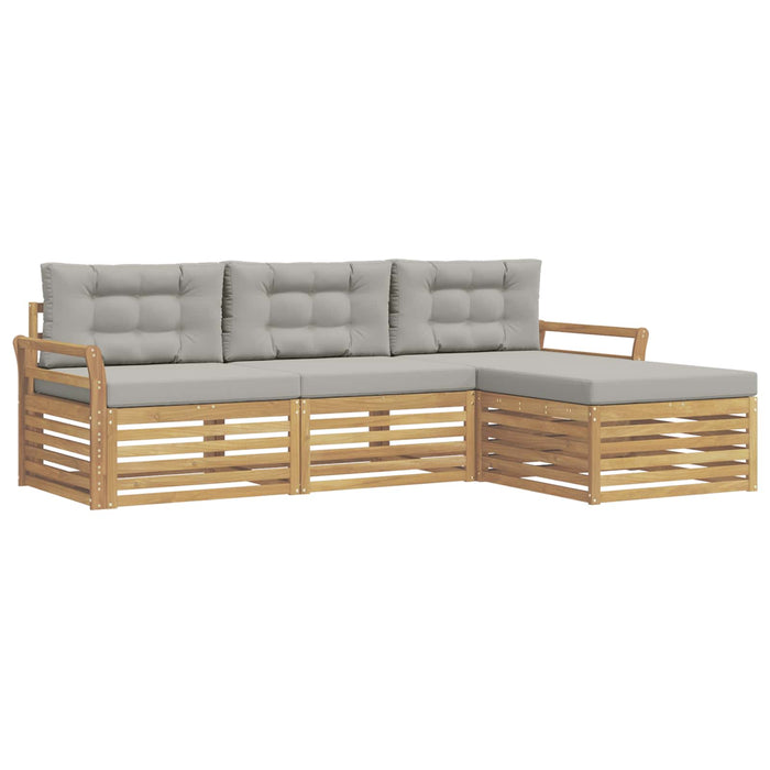 Set de canapele de exterior 4 pcs Alb și gri deschis WALTI