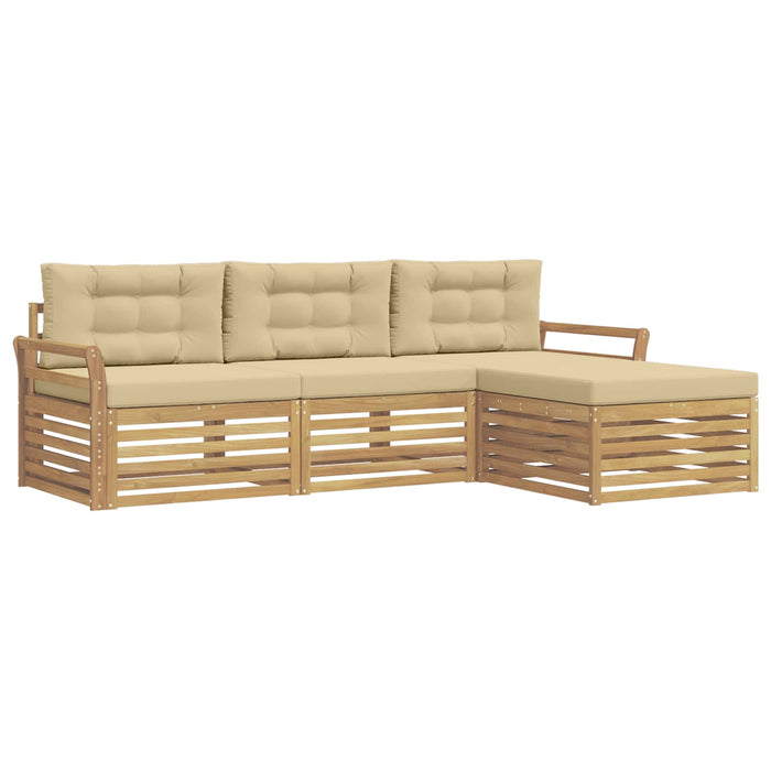 Set de canapele de exterior 4 pcs Alb și Bej - WALTI WALTI