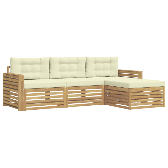 Set de canapele de exterior 4 pcs Alb și crem - WALTI WALTI