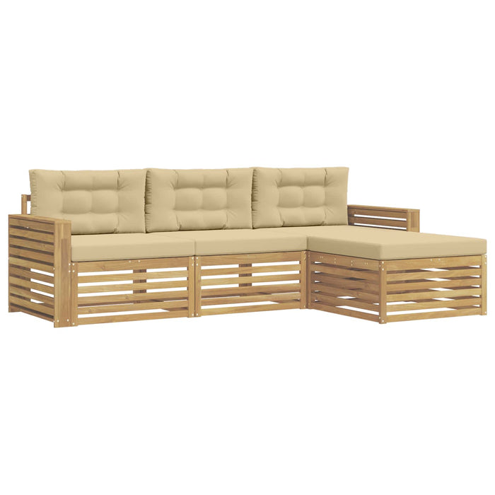 Set de canapele de exterior 4 pcs Alb și Bej - WALTI WALTI
