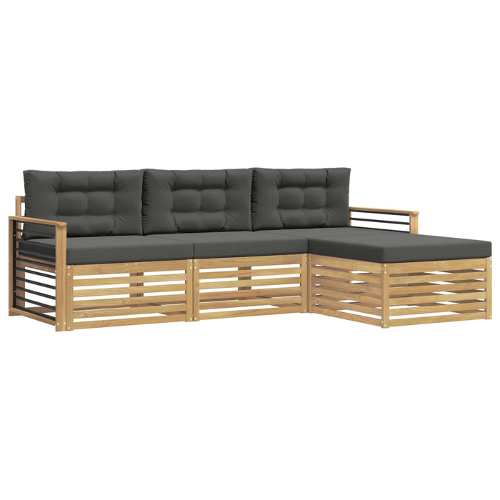 Set de canapele de exterior 4 pcs Alb și antracit Poliester WALTI