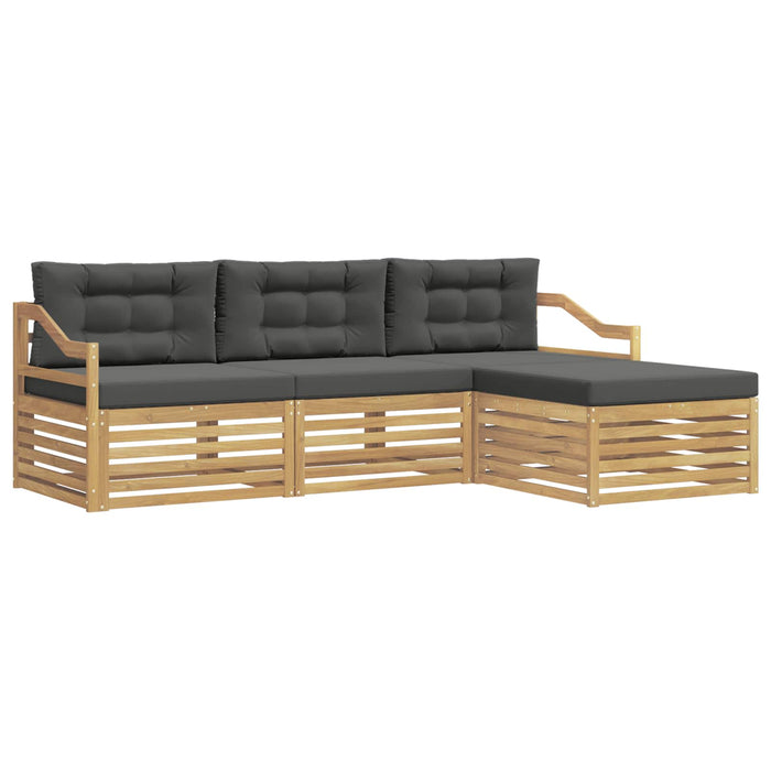 Set de canapele de exterior 4 pcs Alb și antracit Poliester WALTI