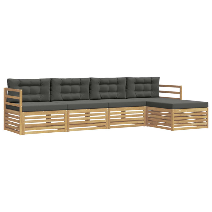 Set de canapele de exterior 5 pcs Alb și antracit Poliester WALTI