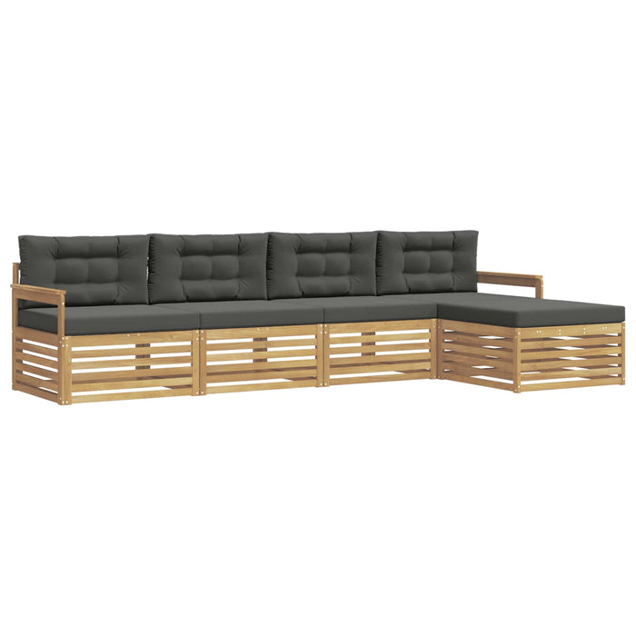 Set de canapele de exterior 5 pcs Alb și antracit Poliester WALTI