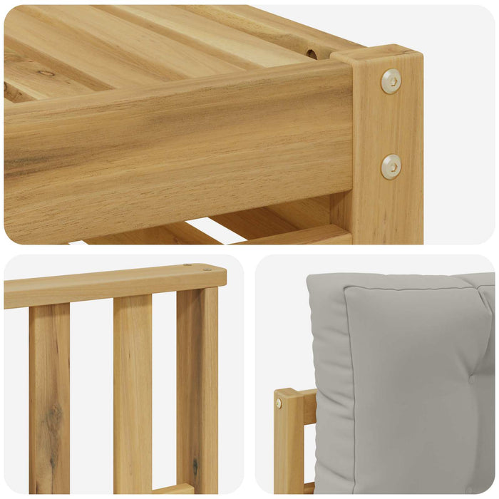 Set de canapele de exterior 5 pcs Alb și gri deschis Poliester WALTI