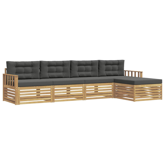 Set de canapele de exterior 5 pcs Alb și antracit Poliester WALTI