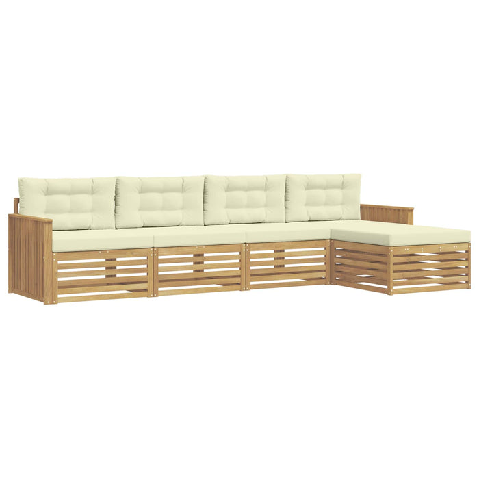 Set de canapele de exterior 5 pcs Alb și crem WALTI