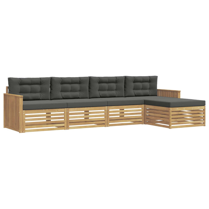 Set de canapele de exterior 5 pcs Alb și antracit WALTI