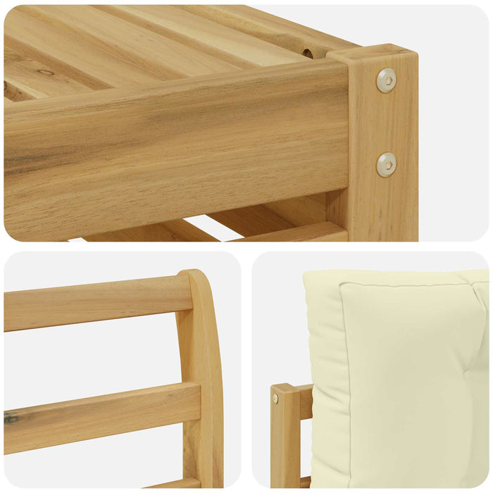 Set de canapele de exterior 5 pcs Alb și crem WALTI