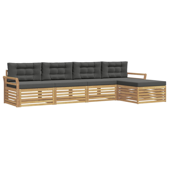 Set de canapele de exterior 5 pcs Alb și antracit WALTI
