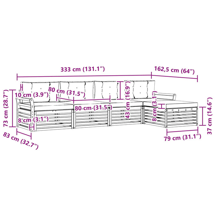 Set de canapele de exterior 5 pcs Alb și antracit WALTI