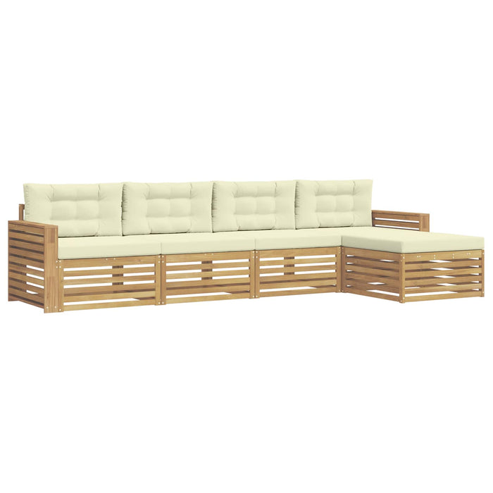 Set de canapele de exterior 5 pcs Alb și crem WALTI