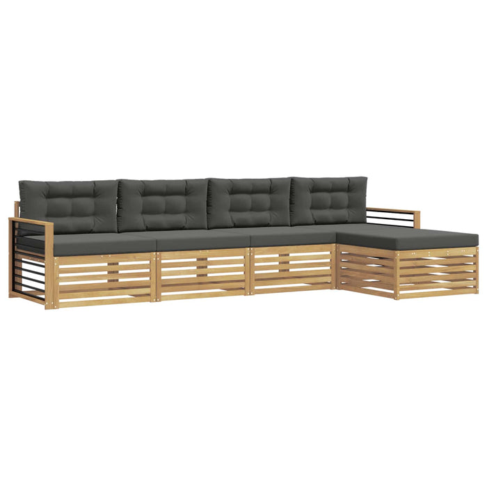 Set de canapele de exterior 5 pcs Alb și antracit Poliester WALTI