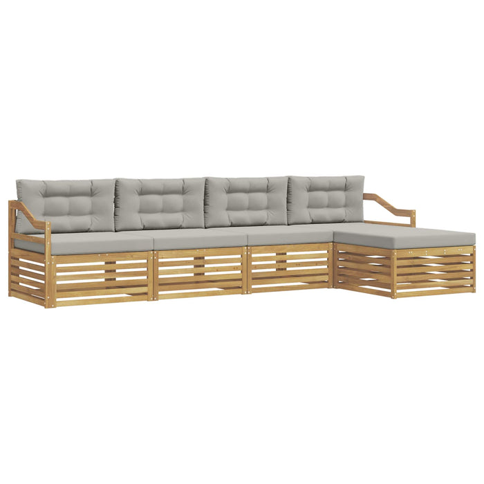 Set de canapele de exterior 5 pcs Alb și gri deschis Poliester WALTI