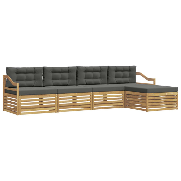 Set de canapele de exterior 5 pcs Alb și antracit Poliester WALTI