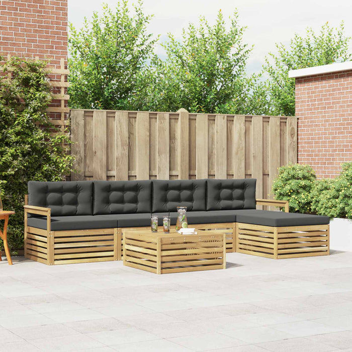 Set de canapele de exterior 7 pcs Alb și antracit Poliester WALTI
