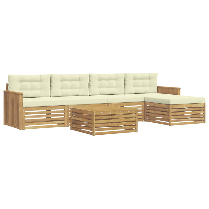 Set de canapele de exterior 6 pcs Alb și crem 79 x 79 x 37 cm WALTI