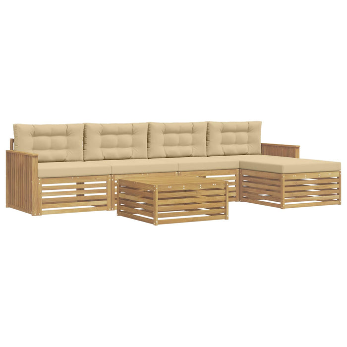 Set de canapele de exterior 6 pcs Alb și Bej 79 x 79 x 37 cm WALTI