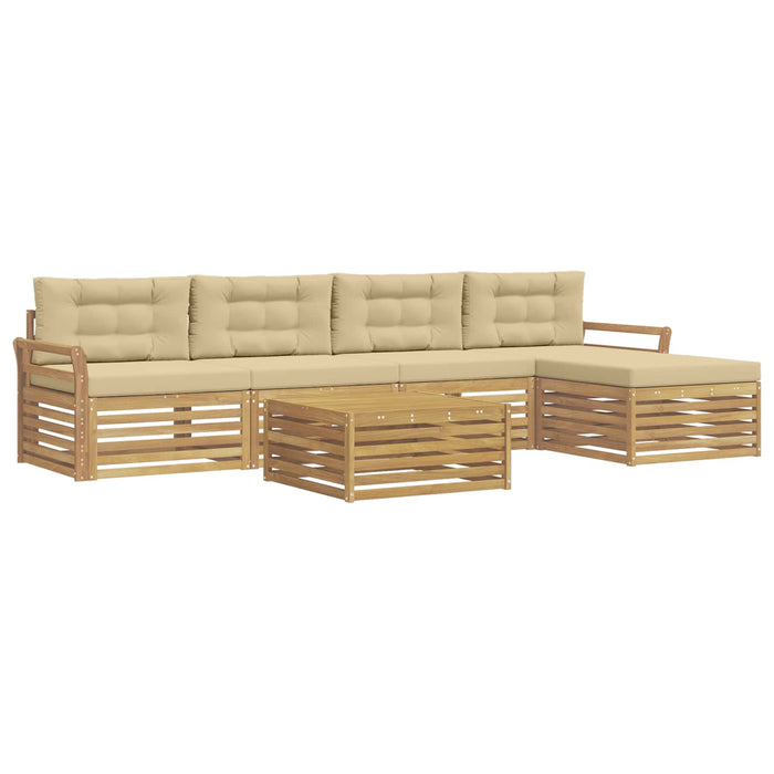 Set de canapele de exterior 6 pcs Alb și Bej 79 x 79 x 37 cm WALTI