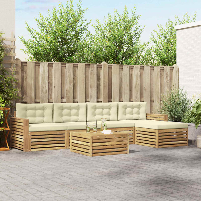 Set de canapele de exterior 6 pcs Alb și crem 79 x 79 x 37 cm WALTI