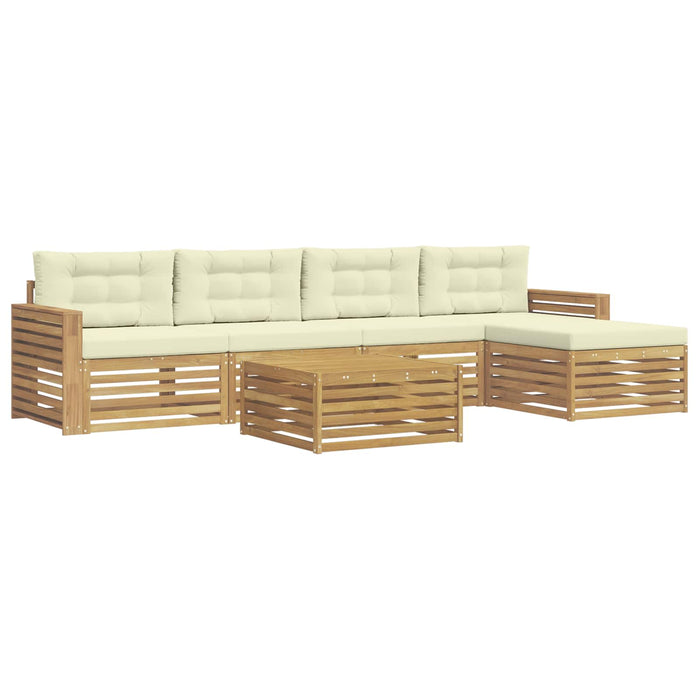 Set de canapele de exterior 6 pcs Alb și crem 79 x 79 x 37 cm WALTI