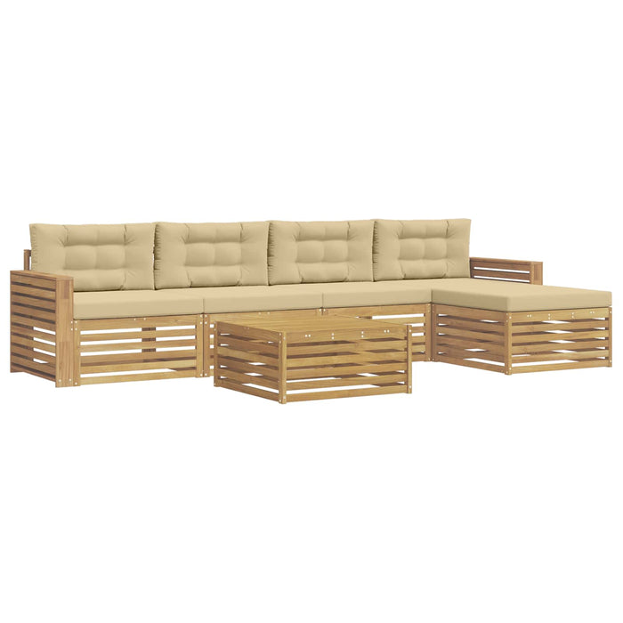 Set de canapele de exterior 6 pcs Alb și Bej 79 x 79 x 37 cm WALTI