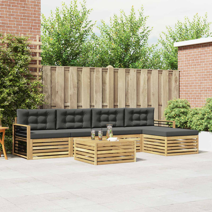 Set de canapele de exterior 7 pcs Alb și antracit Poliester WALTI
