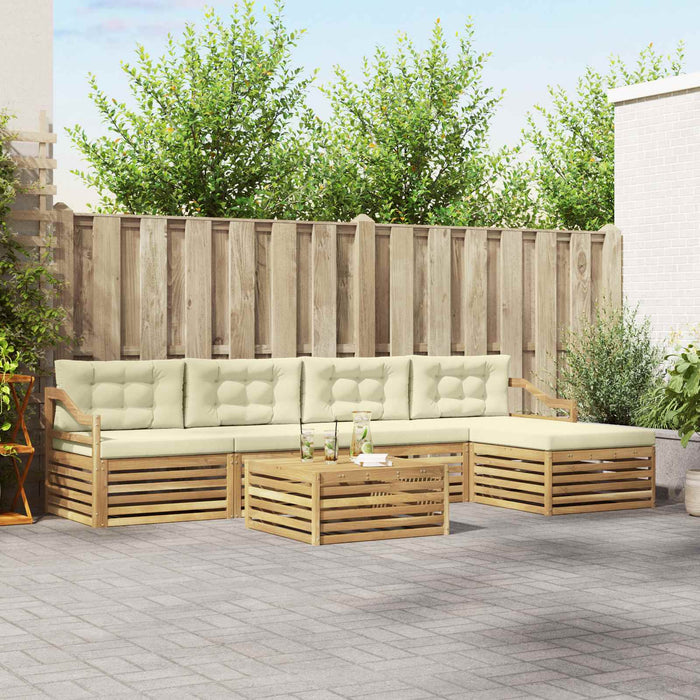 Set de canapele de exterior 6 pcs Alb și crem 79 x 79 x 37 cm WALTI