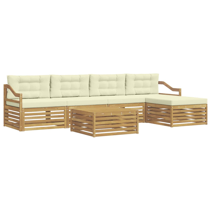 Set de canapele de exterior 6 pcs Alb și crem 79 x 79 x 37 cm WALTI