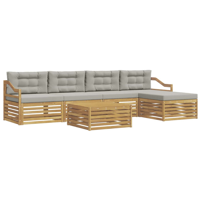 Set de canapele de exterior 6 pcs Alb și gri deschis WALTI