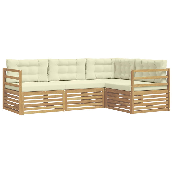 Set de canapele de exterior 4 pcs Alb și crem WALTI