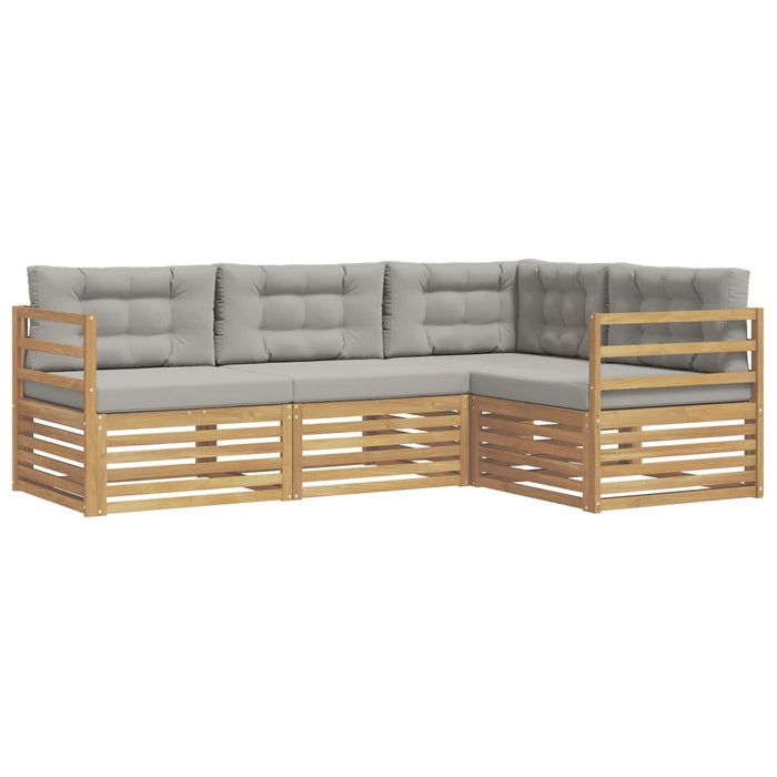 Set de canapele de exterior 4 pcs Alb și gri deschis WALTI