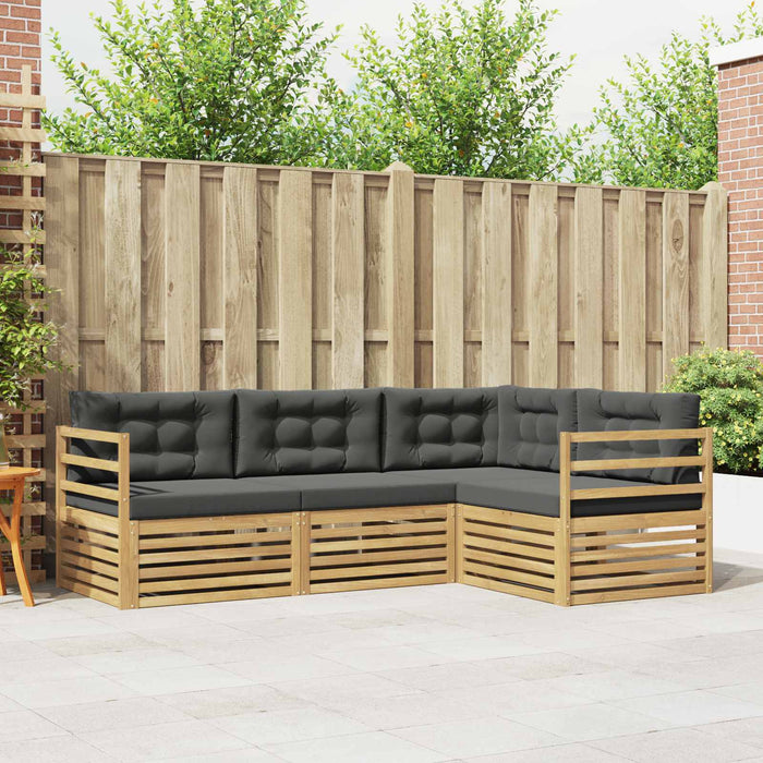 Set de canapele de exterior 4 pcs Alb și antracit WALTI