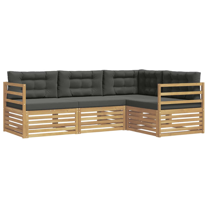 Set de canapele de exterior 4 pcs Alb și antracit WALTI