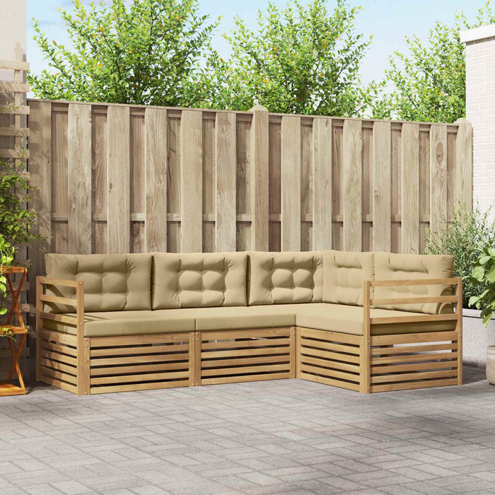 Set de canapele de exterior 4 pcs Alb și Bej WALTI