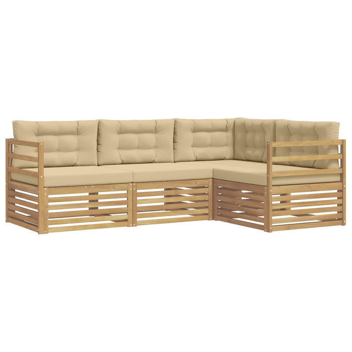 Set de canapele de exterior 4 pcs Alb și Bej WALTI