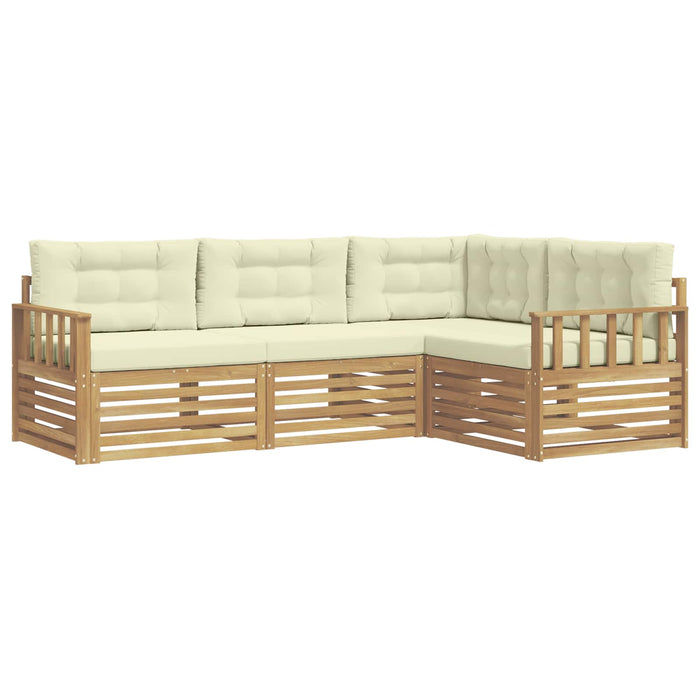 Set de canapele de exterior 5 pcs Alb și crem Poliester WALTI