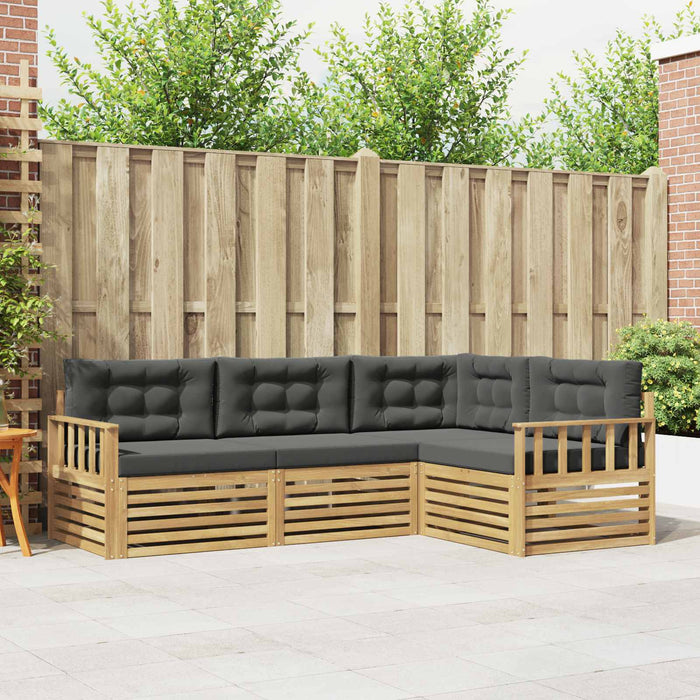 Set de canapele de exterior 5 pcs Alb și antracit Poliester WALTI
