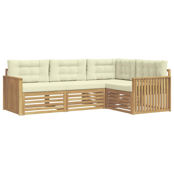 Set de canapele de exterior 4 pcs Alb și crem WALTI
