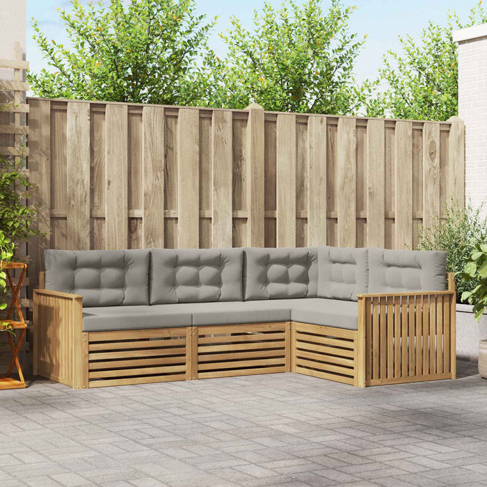 Set de canapele de exterior 4 pcs Alb și gri deschis WALTI