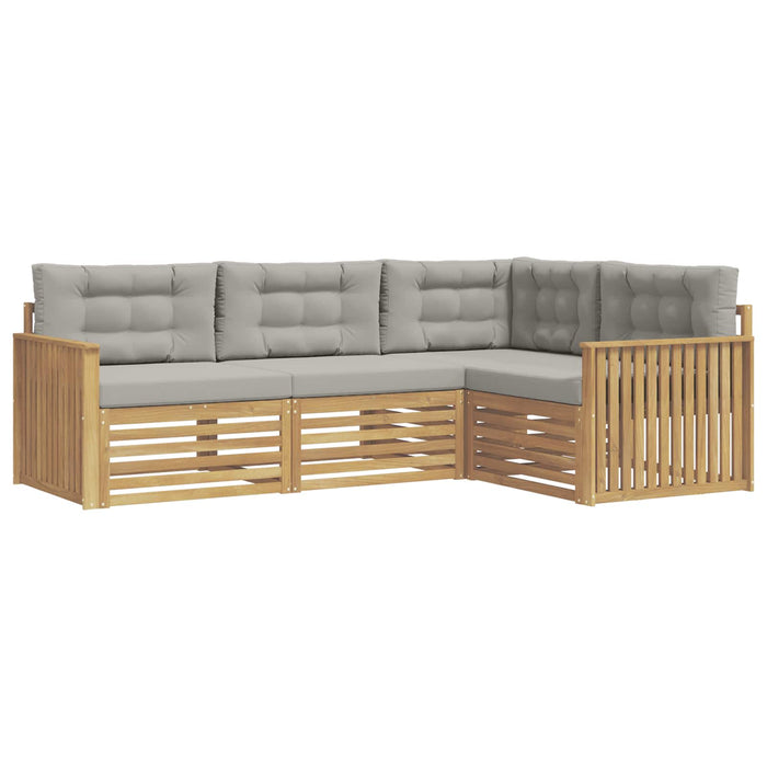 Set de canapele de exterior 4 pcs Alb și gri deschis WALTI