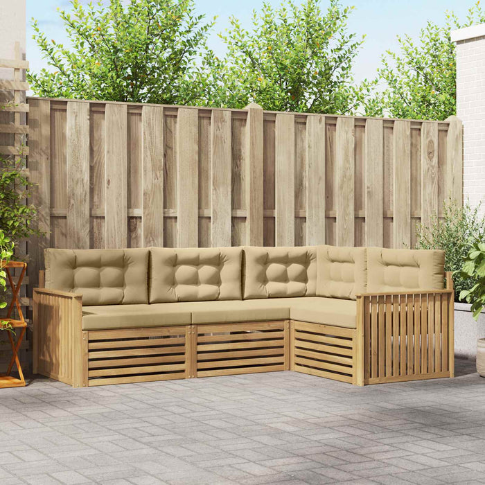 Set de canapele de exterior 4 pcs Alb și Bej WALTI
