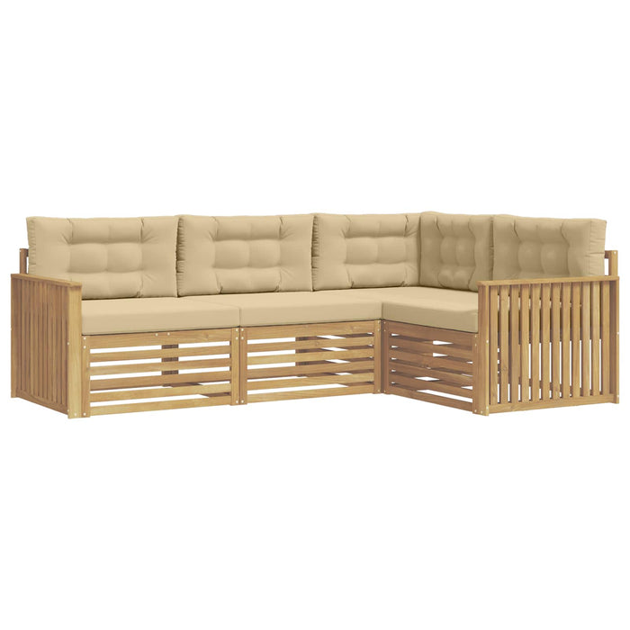 Set de canapele de exterior 4 pcs Alb și Bej WALTI