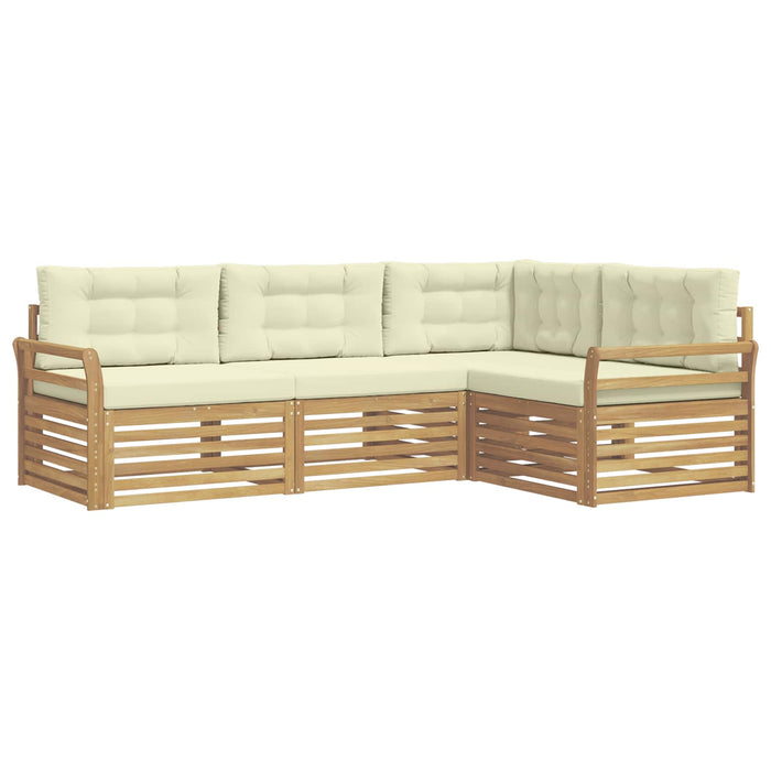 Set de canapele de exterior 4 pcs Alb și crem WALTI